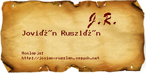 Jovián Ruszlán névjegykártya